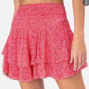 Red and white flowers Adika Skirt